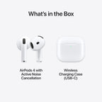 Apple AirPods 4 Wireless Earbuds, Bluetooth Headphones, with Active Noise Cancellation (Renewed)