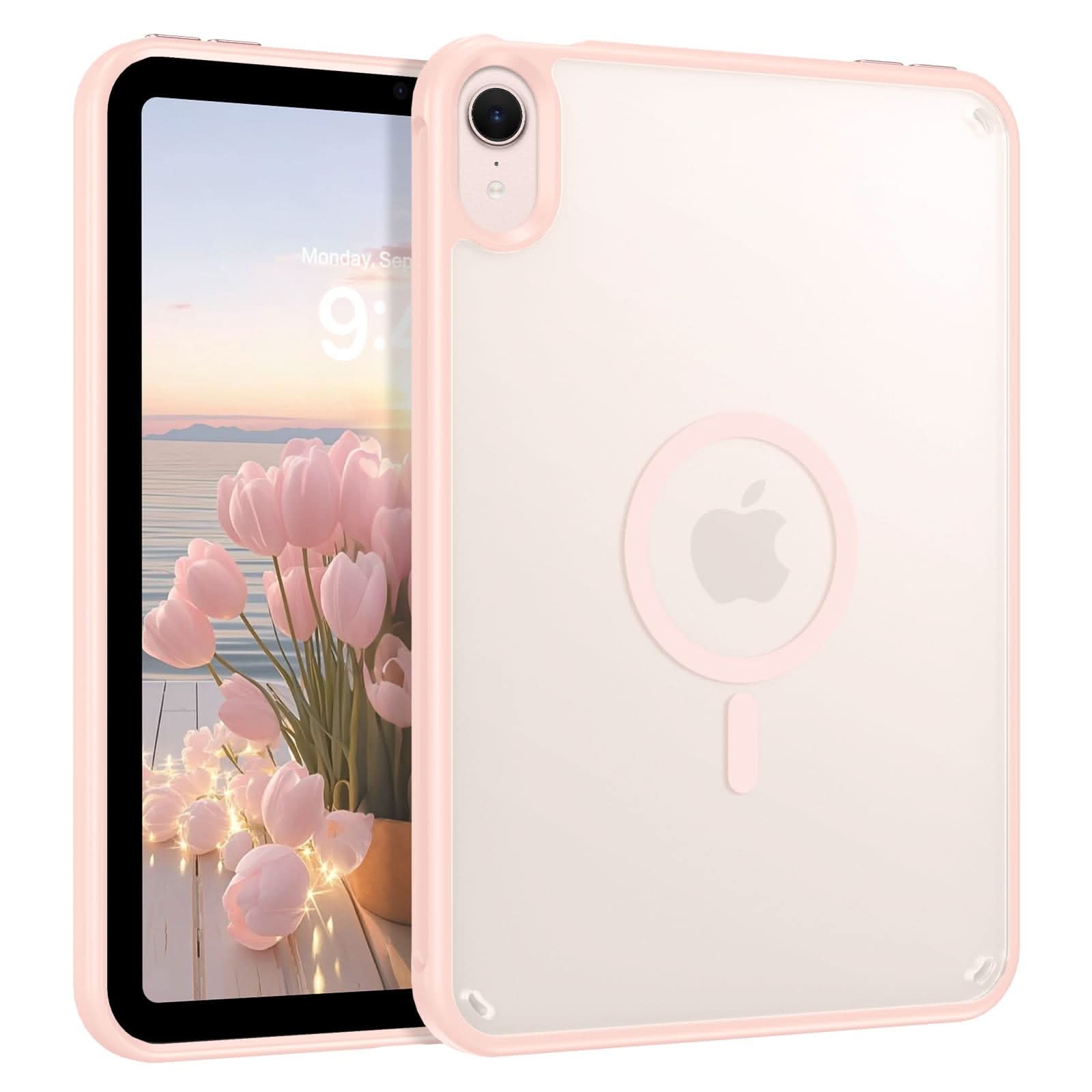 Telaso for iPad mini 7 A17 Pro 2024/iPad Mini 6 2021 8.3 Inch iPad mini 7th/6th Gen Magnetic Case, Translucent Matte Back Soft TPU Bumper Military Grade Protective Case for iPad mini 7/Mini 6, Black