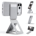 MOFT Phone Tripod Stand Selfie Stick for iPhone, Multi-Angles iPhone Stand, Lightweight & Portable Phone Holder, Strong Magnets, MOVAS Vegan Leather, Travel Essentials, Jet Black (Without Card Slot)