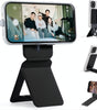 MOFT Phone Tripod Stand Selfie Stick for iPhone, Multi-Angles iPhone Stand, Lightweight & Portable Phone Holder, Strong Magnets, MOVAS Vegan Leather, Travel Essentials, Jet Black (Without Card Slot)