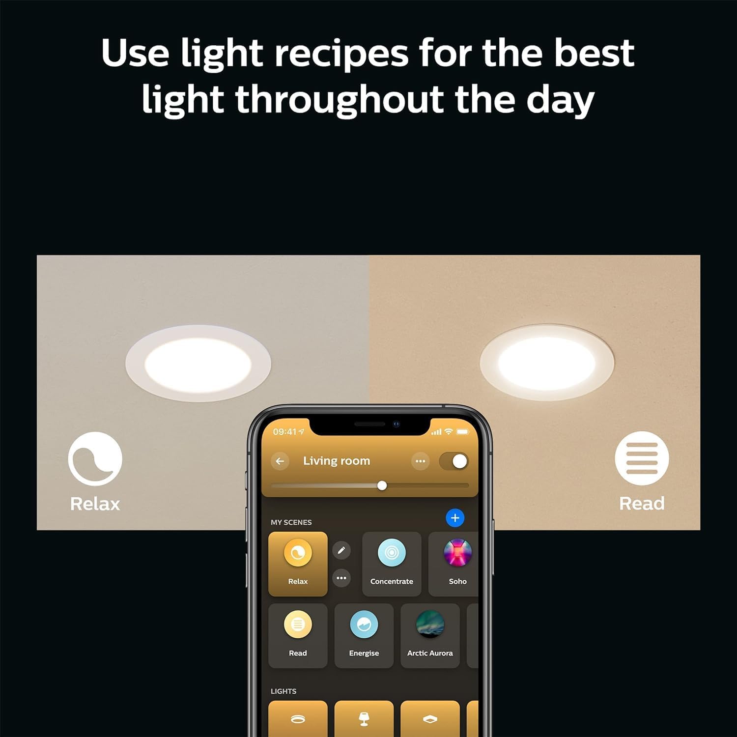 Philips Hue Smart Slim 5/6 Inch LED Recessed Light - White and Color Ambiance - 6 Pack - 1200LM - Indoor Ceiling - Control with Hue App - Works with Voice Assistants
