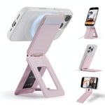 MOFT Phone Tripod Stand Selfie Stick for iPhone, Multi-Angles iPhone Stand, Lightweight & Portable Phone Holder, Strong Magnets, MOVAS Vegan Leather, Travel Essentials, Jet Black (Without Card Slot)