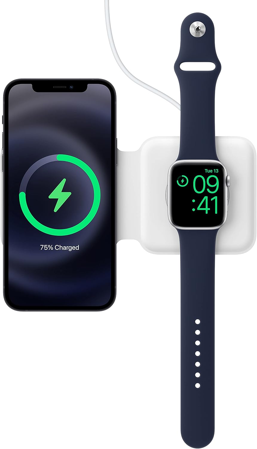 MagSafe Duo Wireless Charger: Fast charges iPhone, AirPods, Watch - Type C Wall Charger Included