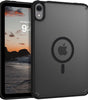 Frosted dark iPad Mini case with MagSafe design and visible screen.