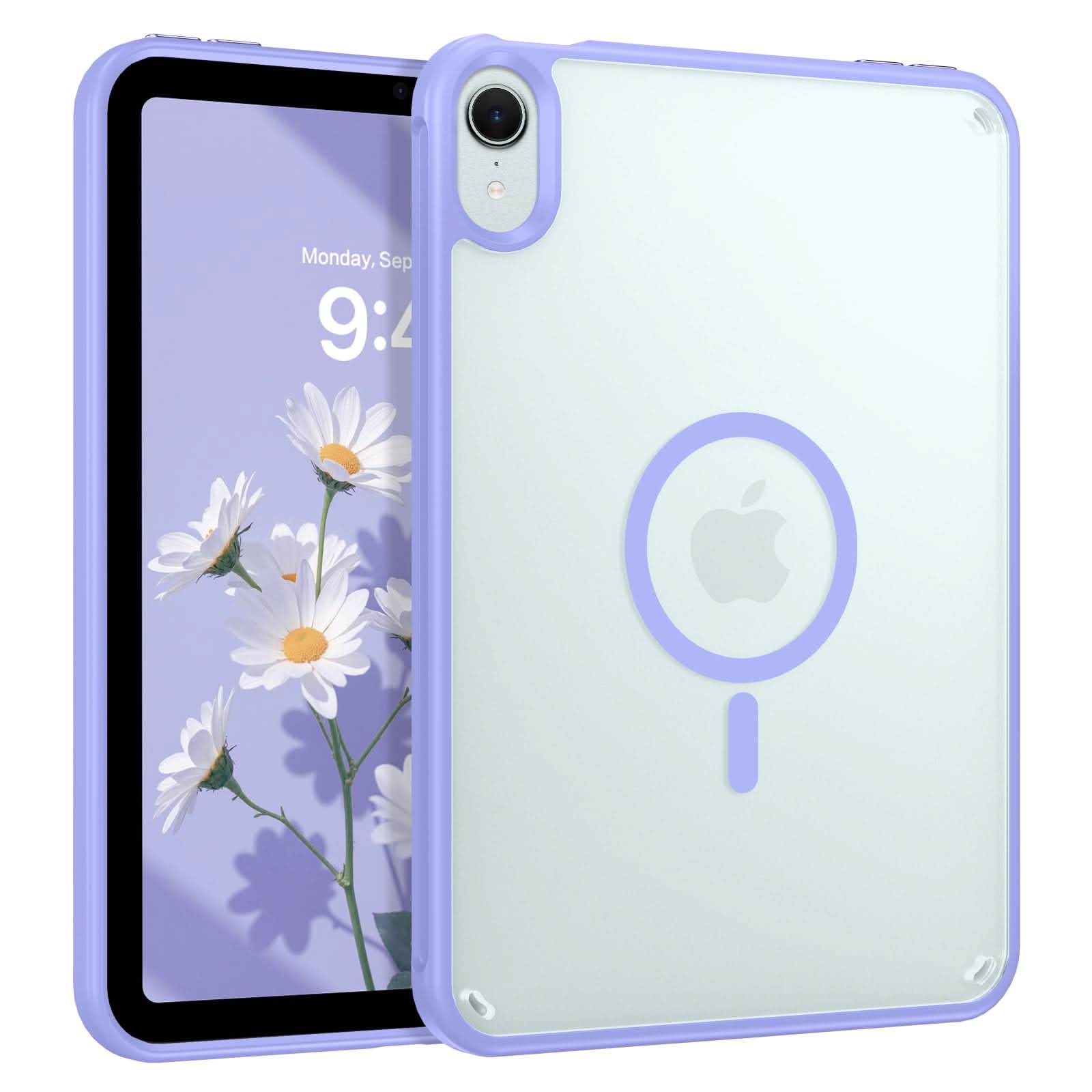 Telaso for iPad mini 7 A17 Pro 2024/iPad Mini 6 2021 8.3 Inch iPad mini 7th/6th Gen Magnetic Case, Translucent Matte Back Soft TPU Bumper Military Grade Protective Case for iPad mini 7/Mini 6, Black