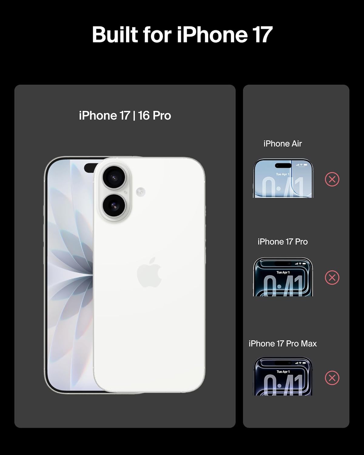 ScreenForce TemperedGlass Screen Protector for iPhone 17/16 Pro, Scratch-Resistant Impact Protection w/Included Easy Align Tray for Bubble Free Application, Recycled Glass - 2 Pack