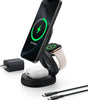 MagSafe Charger Compatible, 3-in-1 Qi2 15W Wireless Charging Station, Convertible Wireless Charger for iPhone 17, Apple Watch, AirPods, Pixel 10, Phone Stand for Travel w/ 36W Adapter - Black