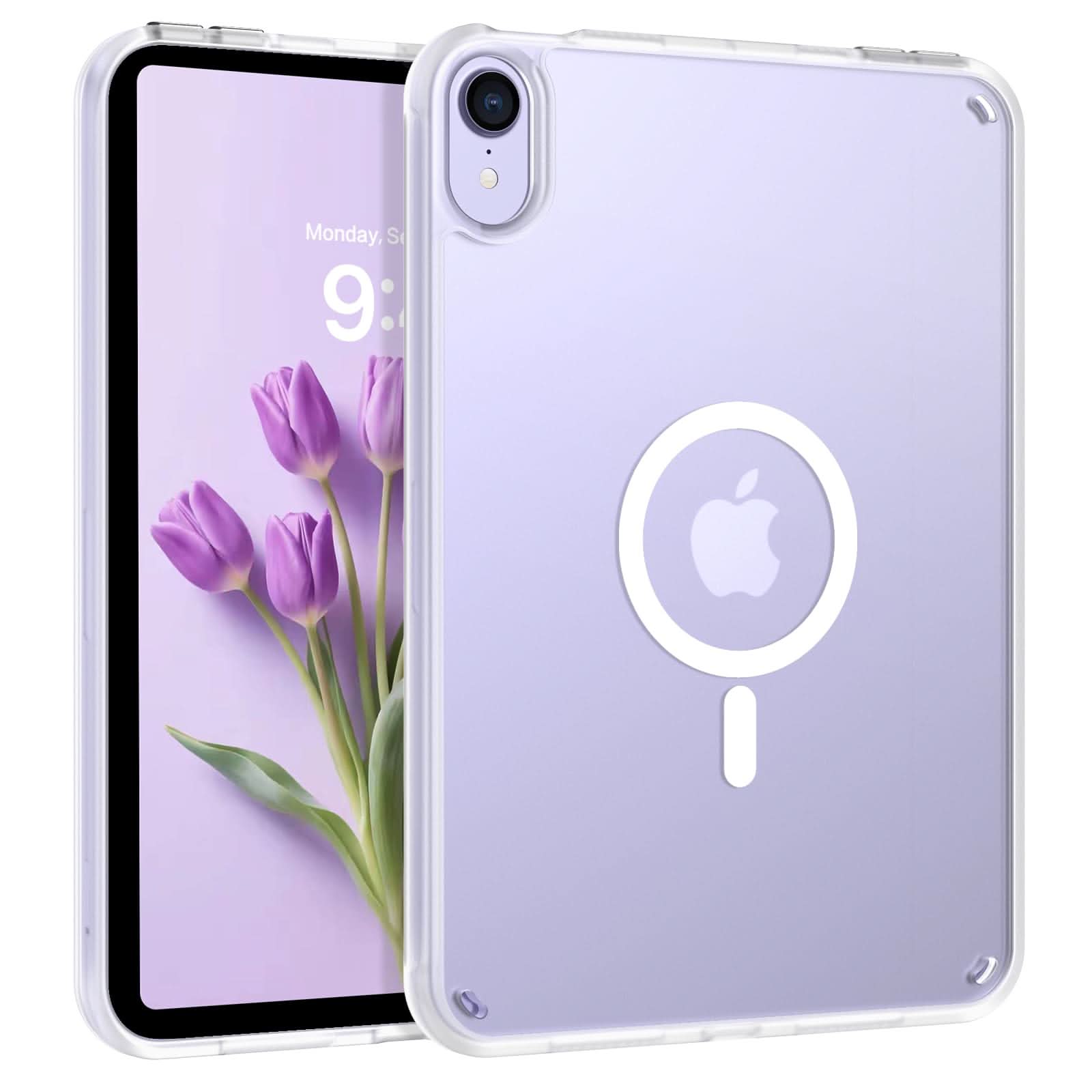 Telaso for iPad mini 7 A17 Pro 2024/iPad Mini 6 2021 8.3 Inch iPad mini 7th/6th Gen Magnetic Case, Translucent Matte Back Soft TPU Bumper Military Grade Protective Case for iPad mini 7/Mini 6, Black