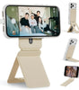 MOFT Phone Tripod Stand Selfie Stick for iPhone, Multi-Angles iPhone Stand, Lightweight & Portable Phone Holder, Strong Magnets, MOVAS Vegan Leather, Travel Essentials, Jet Black (Without Card Slot)