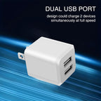 Dual Port USB Wall Charger (Milky White), Fast Charging, Compatible with iPhone 14, 13, 12, 11.