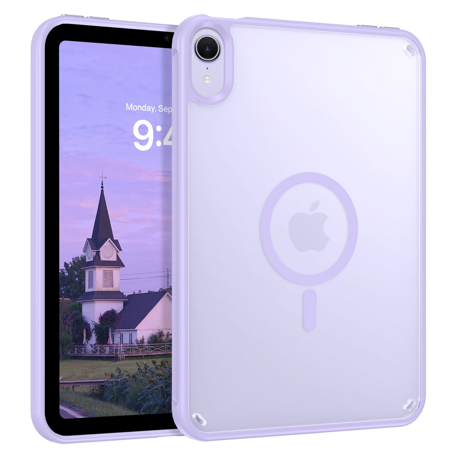 Telaso for iPad mini 7 A17 Pro 2024/iPad Mini 6 2021 8.3 Inch iPad mini 7th/6th Gen Magnetic Case, Translucent Matte Back Soft TPU Bumper Military Grade Protective Case for iPad mini 7/Mini 6, Black