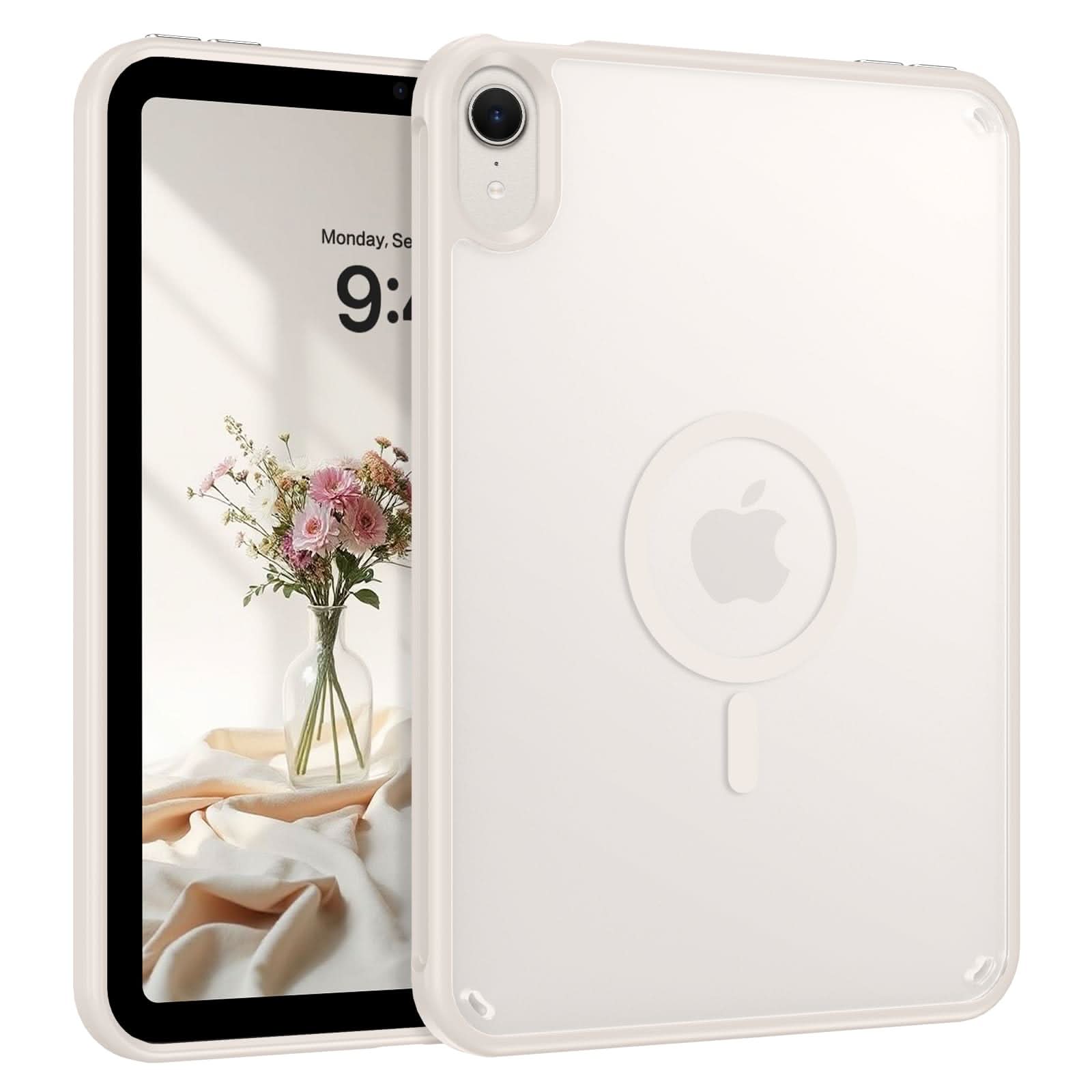 Telaso for iPad mini 7 A17 Pro 2024/iPad Mini 6 2021 8.3 Inch iPad mini 7th/6th Gen Magnetic Case, Translucent Matte Back Soft TPU Bumper Military Grade Protective Case for iPad mini 7/Mini 6, Black