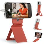 MOFT Phone Tripod Stand Selfie Stick for iPhone, Multi-Angles iPhone Stand, Lightweight & Portable Phone Holder, Strong Magnets, MOVAS Vegan Leather, Travel Essentials, Jet Black (Without Card Slot)