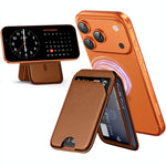 Mag-Safe Wallet Magnetic Wallet for Phone Lightweight Magnetic Phone Pouch Stand Adjustable Leather Mag-Safe Card Holder for iPhone 17/16/15/14/13/12 Series, Not for iPhone 13/12 Mini (Black)