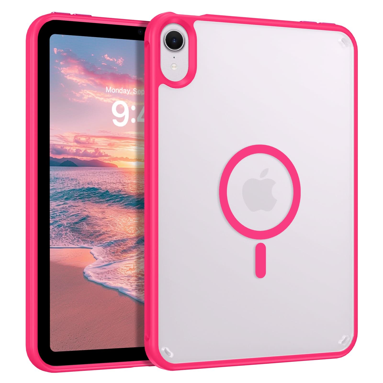 Telaso for iPad mini 7 A17 Pro 2024/iPad Mini 6 2021 8.3 Inch iPad mini 7th/6th Gen Magnetic Case, Translucent Matte Back Soft TPU Bumper Military Grade Protective Case for iPad mini 7/Mini 6, Black