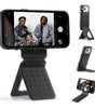 MOFT Phone Tripod Stand Selfie Stick for iPhone, Multi-Angles iPhone Stand, Lightweight & Portable Phone Holder, Strong Magnets, MOVAS Vegan Leather, Travel Essentials, Jet Black (Without Card Slot)