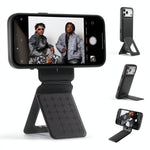 MOFT Phone Tripod Stand Selfie Stick for iPhone, Multi-Angles iPhone Stand, Lightweight & Portable Phone Holder, Strong Magnets, MOVAS Vegan Leather, Travel Essentials, Jet Black (Without Card Slot)