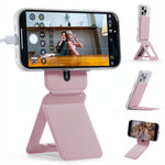 MOFT Phone Tripod Stand Selfie Stick for iPhone, Multi-Angles iPhone Stand, Lightweight & Portable Phone Holder, Strong Magnets, MOVAS Vegan Leather, Travel Essentials, Jet Black (Without Card Slot)