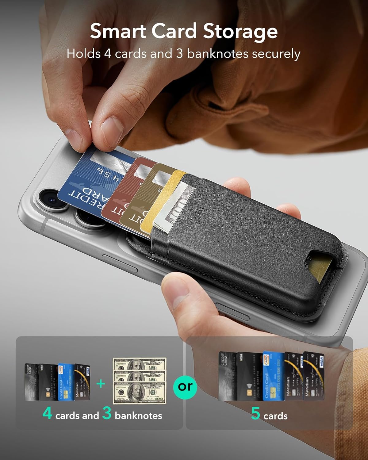 MagSafe Wallet: 5-Card Holder with RFID Blocking & Magnetic Sticker