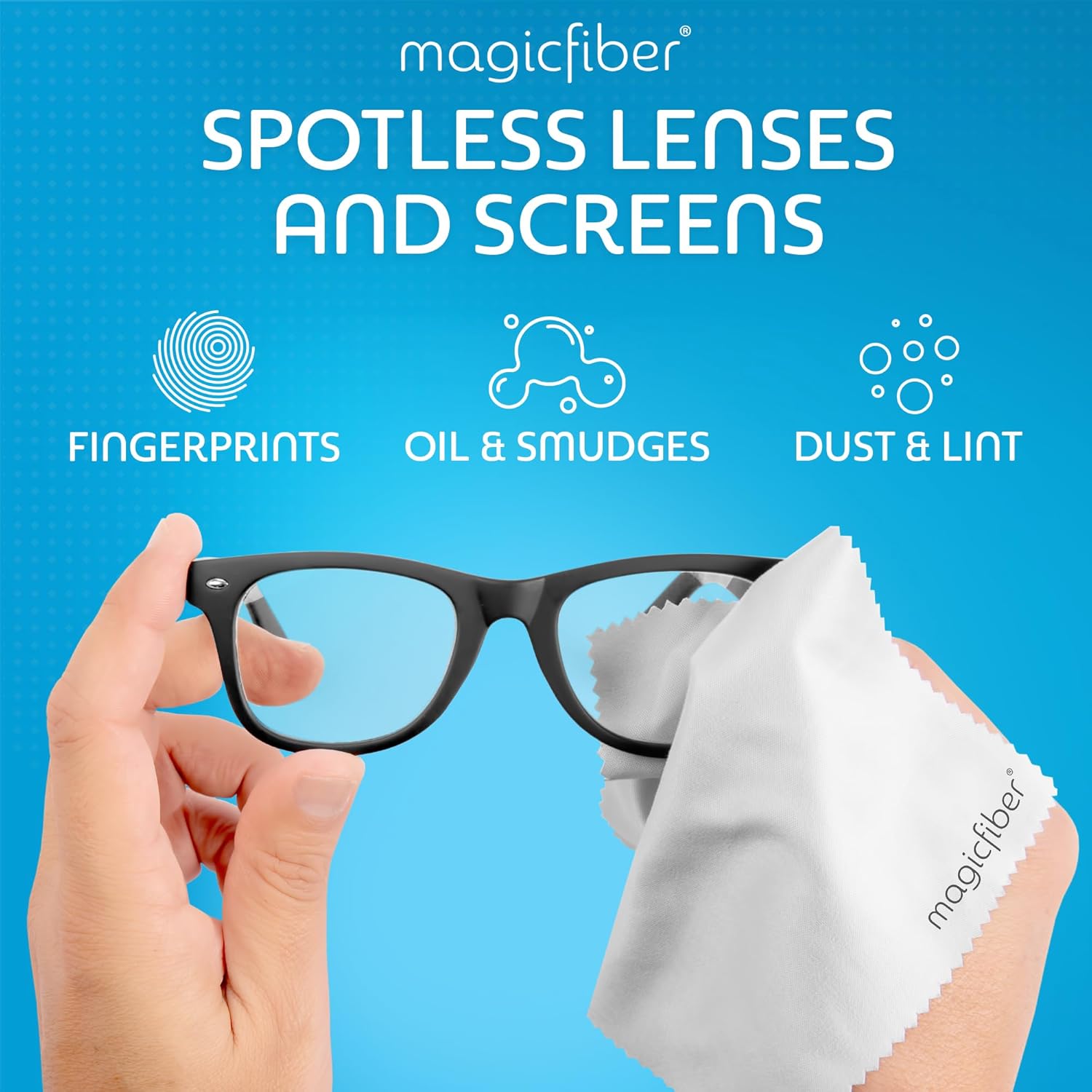 MagicFiber Microfiber Cleaning Cloths (2-Pack) for Glasses, Screens, & Lens