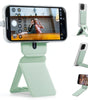 MOFT Phone Tripod Stand Selfie Stick for iPhone, Multi-Angles iPhone Stand, Lightweight & Portable Phone Holder, Strong Magnets, MOVAS Vegan Leather, Travel Essentials, Jet Black (Without Card Slot)