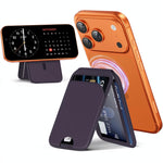 Mag-Safe Wallet Magnetic Wallet for Phone Lightweight Magnetic Phone Pouch Stand Adjustable Leather Mag-Safe Card Holder for iPhone 17/16/15/14/13/12 Series, Not for iPhone 13/12 Mini (Black)