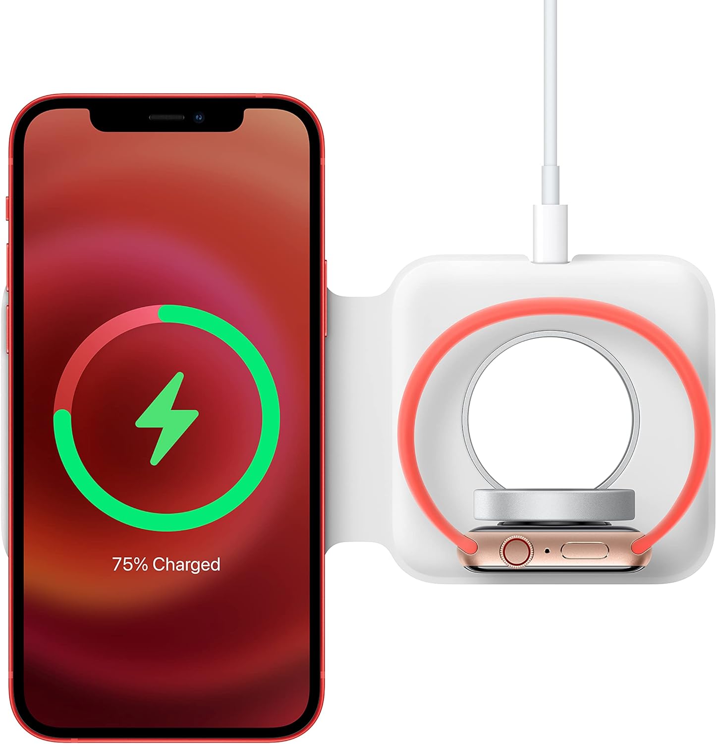 MagSafe Duo Wireless Charger: Fast charges iPhone, AirPods, Watch - Type C Wall Charger Included