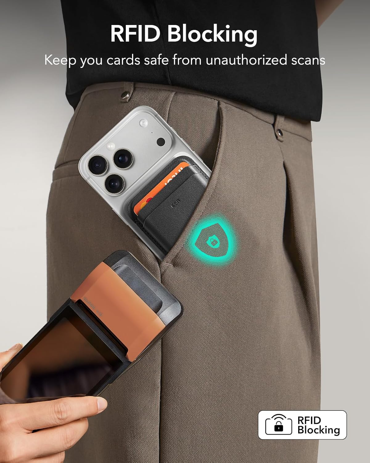 MagSafe Wallet: 5-Card Holder with RFID Blocking & Magnetic Sticker