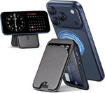 Mag-Safe Wallet Magnetic Wallet for Phone Lightweight Magnetic Phone Pouch Stand Adjustable Leather Mag-Safe Card Holder for iPhone 17/16/15/14/13/12 Series, Not for iPhone 13/12 Mini (Black)