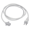 White coiled power cord with a C13 connector and a three-prong plug.