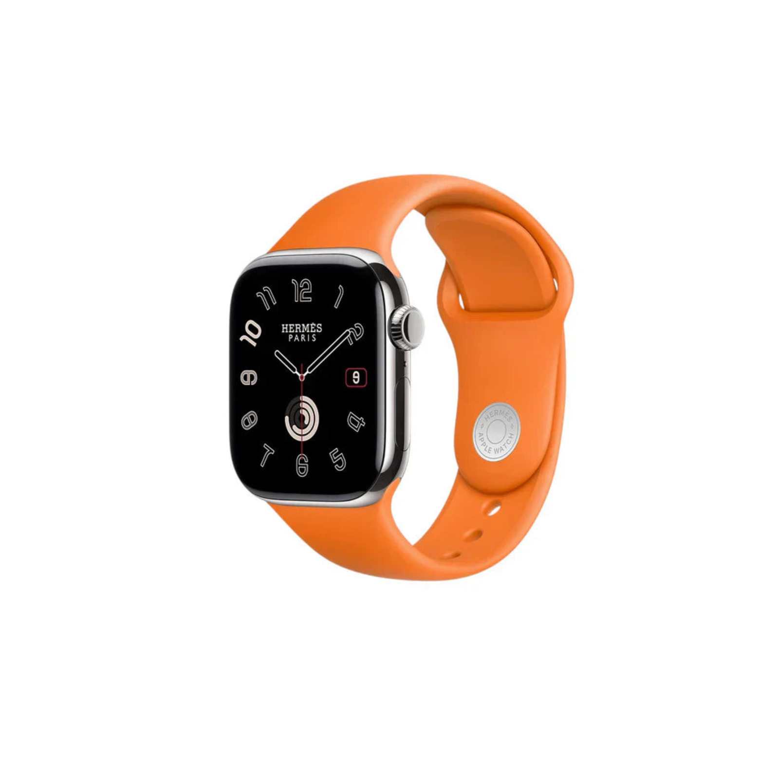 Apple Watch Hermes (Series 11) 46mm Silver Titanium (LTE) w/ Orange Sport Band