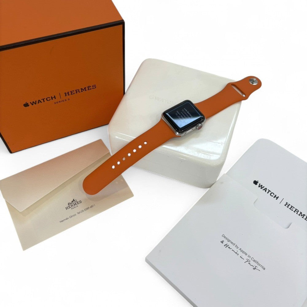 Apple Watch Series Hermes1.5" Stainless Steel Case A1889 Orange Women USED