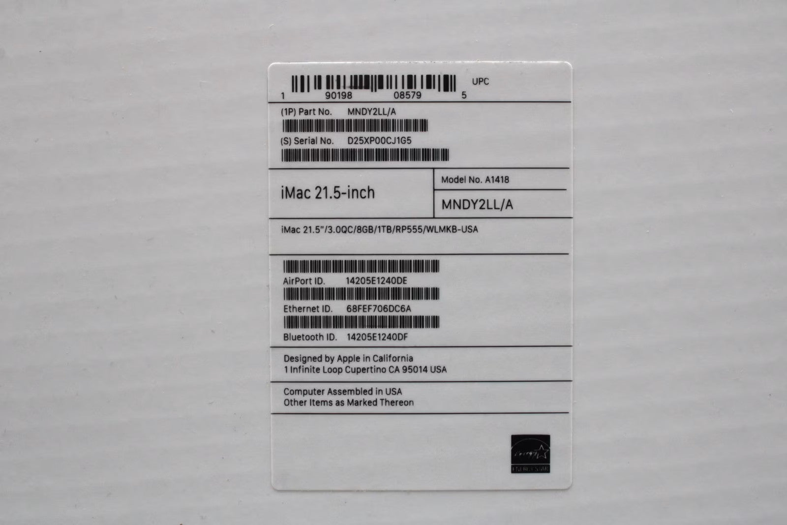 Apple iMac Retina 4K 21.5 (2017) i5-7360U, 8GB DDR4, 1 TB HDD,  Radeon Pro