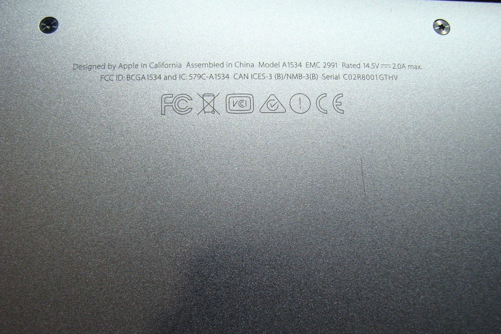 MacBook 12" A1534 (EARLY 2016) MLHC2LL/A M5-6Y54 1.2GHz 8GB 512GB SSD