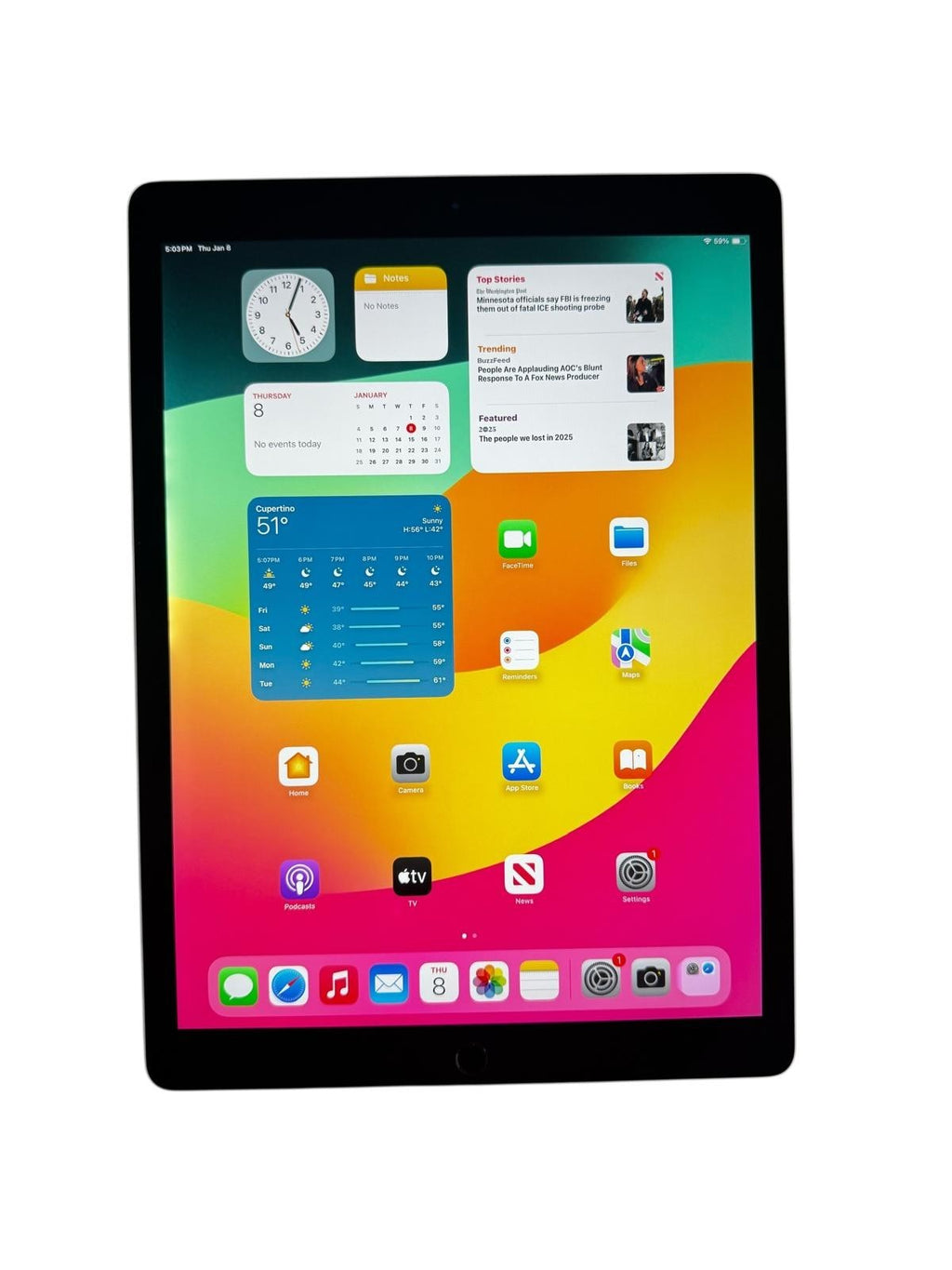 Apple - 12.9" iPad Pro 256GB (2nd generation) with Wi-Fi - MINOR WHITE SPOT